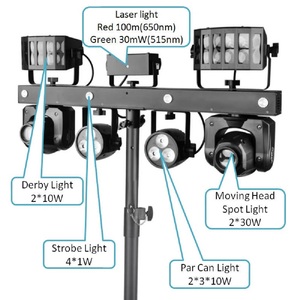 <span class=keywords><strong>Luce</strong></span> Combinata SFR Move con Effetto Par, Spot, Strobo, Derby e Laser 5 in 1 170W, Luci per DJ e Discoteche - Product Image 2