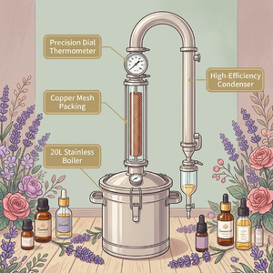 Machine de distillation d'huiles essentielles de 15L à 100L pour l'extraction de micro-huiles essentielles à domicile - Product Image 2