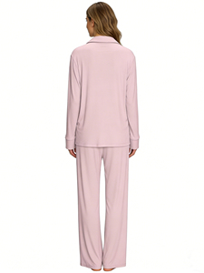 Ensemble de pyjama personnalisé en modal Lenzing à manches longues pour femme, vêtements de nuit doux, ensemble de détente pour dormir - Product Image 2