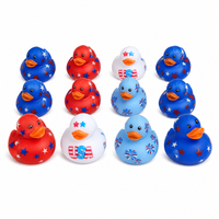 Canard de bain classique en vinyle, couineur, solide, sans couture, jouet de baignoire pour bébé, imprimé étoiles patriotiques, vente en gros, OEM, ODM, commande en gros
