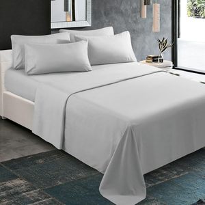 Ensemble de draps KBC Linen 6 pièces, taille complète, 100% coton, poche profonde, sans plis, style hôtel de luxe - Product Image 1