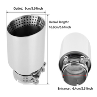 Système d'embout d'échappement de voiture en acier inoxydable lisse DEX, universel, 60 mm, 63 mm, embout de silencieux, VW GTI MK7 Golf7, 1 pièce, tuyaux d'échappement de 1,5 mm