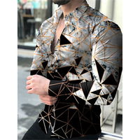 Chemise pour homme, design vintage, chemise hawaïenne de plage, manches longues, imprimé personnalisé, chemise florale, vêtements pour homme