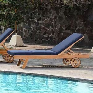Thêm thiết kế hồ bơi khu nghỉ mát giải trí KHÁCH SẠN VƯỜN Gỗ Tếch phơi nắng ngoài trời phòng chờ bãi biển ghế Sun Lounger - Product Image 3