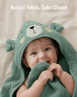 Blissful Diary Muslin Baby Hooded Towel 2 Pack Soft Absorbent Bath Towel Infant Toddler Unisex Gift Newborn Essentials Bathroom