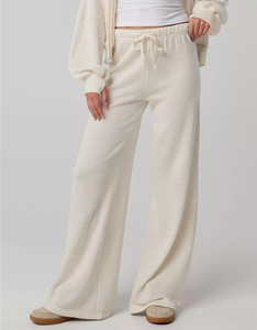 Pantalon évasé à taille haute avec cordon de serrage et taille élastique pour femme, doux et confortable, collection LEDUO, en promotion - Product Image 2