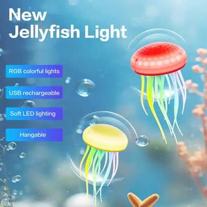 Lámpara de Mesa Decorativa LED Recargable con Simulación de Medusa, Serie Océano 2024, Luz Nocturna para el Hogar y Restaurantes - Product Image 5