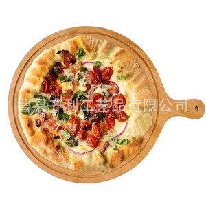 Bandeja Redonda de Bambú con Asa para Servir Pizza, Pan, Carne, Pastel, Uso Doméstico - Product Image 5