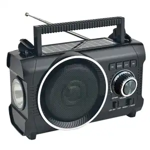 HS-2611 New version outdoor shortwave radios long range rechargeable solar fm radio with with led torch