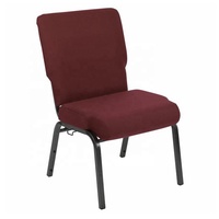 Chaises d'église pliantes en fer robustes de 20,5'' - Design moderne avec sièges en tissu empilables pour la restauration hôtelière
