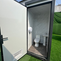 Cabine de toilettes mobile préfabriquée en panneaux sandwich, personnalisable en usine, écologique, pour extérieur, sanitaires publics, camping