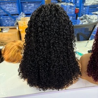 Pelucas Pixie Curl 13X4 Super Double Drawn de Venta Caliente con Frente Transparente de Encaje Sin Pegamento