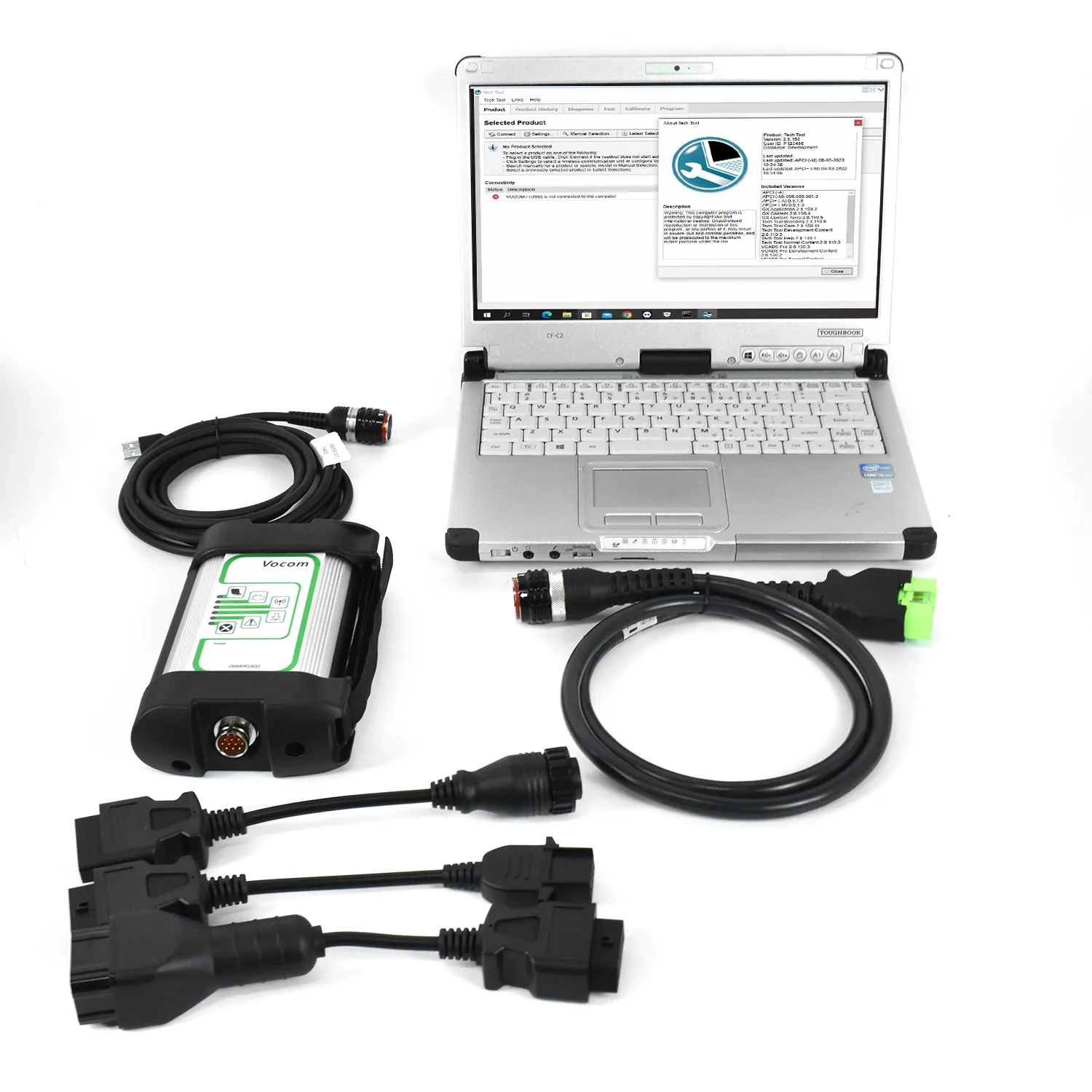 Cfc2 Laptop Kwaliteit Voor Vocom 88890300 Interface Vcads Truck Diagnostische Scanner Voor Renault/Ud/Mack