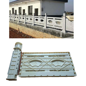 Molde de valla de piedra imitada para Río y jardín, molde de valla de hormigón prefabricado decorativo de plástico, molde de pasamanos para vallas de hormigón - Product Image 3