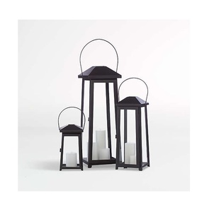 Wholesale Set of 3 Vintage Metal and Glass <b>Candle</b> Lanterns Handmade Christmas Decorative <b>Hanging</b> <b>Candles</b> - Product Image 1