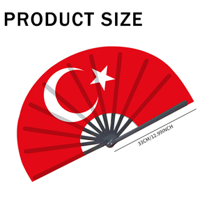 Abanicos Plegables de Plástico con la Bandera de Turquía al por Mayor, Abanico de Mano para Carnaval, Boda, Festival, Fiesta, Agencia de Viajes - Product Image 2