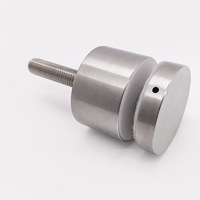 HL Support de rail en verre sans cadre en acier inoxydable moderne, finition noir satiné brossé, avec filetage interne réglable, pour escalier, villa, hôtel