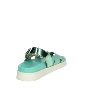 Sandali da donna alla moda con tacco in raso argento 4 a4727 EX257 con plateau cinturino alla caviglia con soletta in PU - Product Image 3