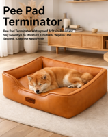Canapé-lit moderne en cuir artificiel pour chien, matelas portable tout-terrain de couleur unie et doux pour chiens et chats de 1 à 2 kg