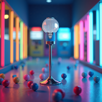 Distributeur automatique de bonbons à billes DEER, mini, sur pied, extérieur, paiement par pièces/jetons, monnayeur, capacité 200-300, certifié CE pour