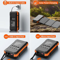 Chargeur solaire BLAVOR Power Bank PD 18W à charge rapide 20000mAh avec 4 panneaux pliables, étanche, antichoc, anti-poussière, USB-C portable