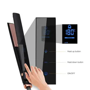 Professional Ceramic Plate 450 Degrees Touch Screen LCD Flat Iron Smart Hair Straightener