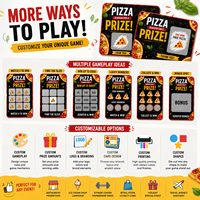 Cartes à gratter personnalisées en carton avec impression numérique couleur, numéros variables pour promotions de restaurants et événements commerciaux