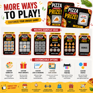 Cartes à gratter personnalisées en carton avec impression numérique couleur, numéros variables pour promotions de restaurants et événements commerciaux - Product Image 6