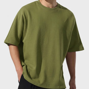 Camiseta Oversize para Hombre, Algodón Grueso, Corte Holgado, Cuello Redondo, Manga Corta, Estilo Urbano Informal, Tejido Suave de Primera Calidad - Product Image 4