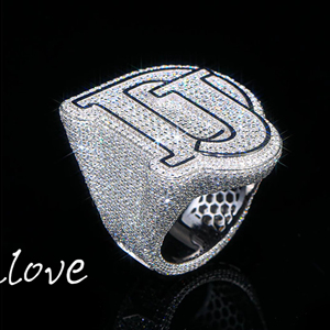 Bagues pour hommes personnalisées style Hip Hop avec initiales, or 10K-24K et diamants <span class=keywords><strong>de</strong></span> laboratoire, collection <span class=keywords><strong>de</strong></span> bijoux <span class=keywords><strong>de</strong></span> <span class=keywords><strong>mariage</strong></span> <span class=keywords><strong>de</strong></span> luxe - Product Image 1