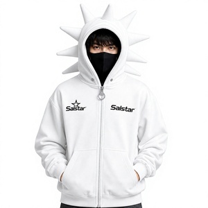 High Quality Black Spiked Orange Hoodie <b>Jacket</b> <b>Gothic</b> Punk Zip Up Hoodie Custom 3D Spike Hood Sweatshirt for Men & Women - Product Image 3