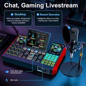 Paquete de Micrófono para Podcast G10 MIXER <span class=keywords><strong>USB</strong></span>, Mezclador de Audio Externo de 2 Canales para PC/Transmisión en Vivo de Youtube, Canto, Juegos, <span class=keywords><strong>Placa</strong></span> de <span class=keywords><strong>Sonido</strong></span> - Product Image 3