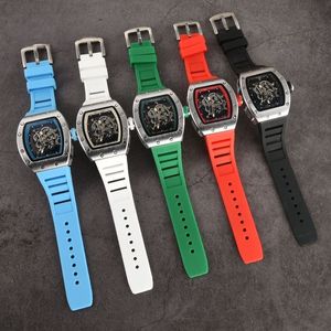 Reloj de Cuarzo Richards, el Más Vendido, con Esfera Esqueletizada en Forma de Barril de Aleación de 43 mm, Correa de Acrílico y Pantalla con Agujas para Hombre - Product Image 4
