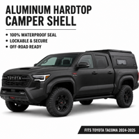 Capot rigide en aluminium étanche pour pick-up, compatible Toyota Tacoma 2024 2025, pour le camping et les activités tout-terrain