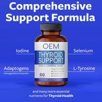 Capsules de soutien de la thyroïde OEM/ODM - Complexe végétal puissant avec vitamine B12, magnésium, zinc et iode |   Complément alimentaire pour la santé de la thyroïde