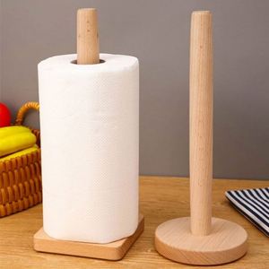 Wholesale <b>Kitchen</b> Wooden <b>Paper</b> Towel Holder Solid Beechwood <b>Paper</b> Towel Dispenser Stand with Anti-Skid Base - Product Image 3