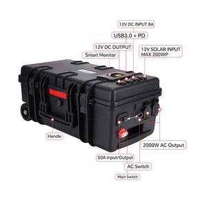 Batteria di Accumulo per Energia Solare Power <span class=keywords><strong>Station</strong></span> Portatile con Inverter Batterie agli Ioni di Litio LiFePO4 da 12.8V - Product Image 5