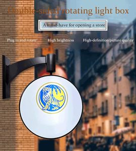 Custom Round Automatic Rotating Projecting <b>Light</b> <b>Box</b> Waterproof Outdoor <b>Advertising</b> Business Sign for Store Outside Decoration - Product Image 6