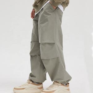 Мужские повседневные брюки-парашюты на заказ, со средней посадкой, в стиле хип-хоп, плиссированные, легкие, карго-дизайн - Product Image 3