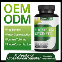 Glycinate de magnésium 100 capsules, supplément de bisglycinate chélaté à absorption élevée pour le soulagement du stress, le sommeil et la récupération musculaire