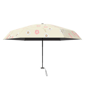 Five-Fold Small Flower Pattern Portable Folding Umbrella for Women with <b>Sunscreen</b> UV Protection Dual-Purpose Manufacturers Stock - Product Image 5