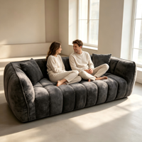 Ensemble de canapés modulaires carrés haut de gamme, compressibles, modernes et élégants pour salon, avec un confort doux, une élasticité durable et une résilience authentique.