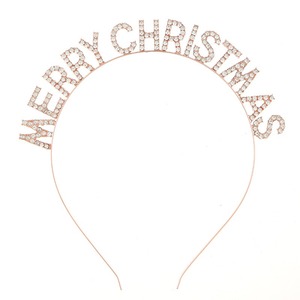 Serre-tête en métal avec lettres Joyeux Noël, décoration festive pour les fêtes, accessoire personnalisé pour fête de Noël pour adultes - Product Image 3