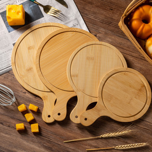 Plateau rond en bambou, plateau de service en bois massif pour pain, sushi, gâteau, steak, style japonais, assiette occidentale - Product Image 3