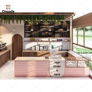 Mostrador de Café de Madera de Lujo Hecho a Medida |   Vitrina de Barra Artesanal para Interiores de Cafeterías y Restaurantes, Decoración para Cafeterías - Product Image 1