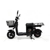 Motocicleta Eléctrica de Reparto de 1000W, Batería de Plomo-Ácido de 60V, E-bike con Doble Portaequipajes, Scooter Eléctrico para Reparto a Domicilio