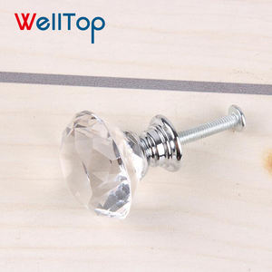Welltop קריסטל ברור קריסטל ידית ידית תכשיטים ידיות ארון ידיות הדלת ידיות קריסטל VT-01.147 מדגם חינם - Product Image 4