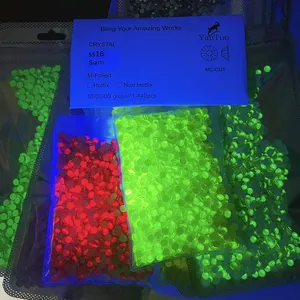 High Quality Factory Neon Fluorescence Stone SS3-SS30 Glass Flat Back Non Hotfix Rhinestones Strass For Cup