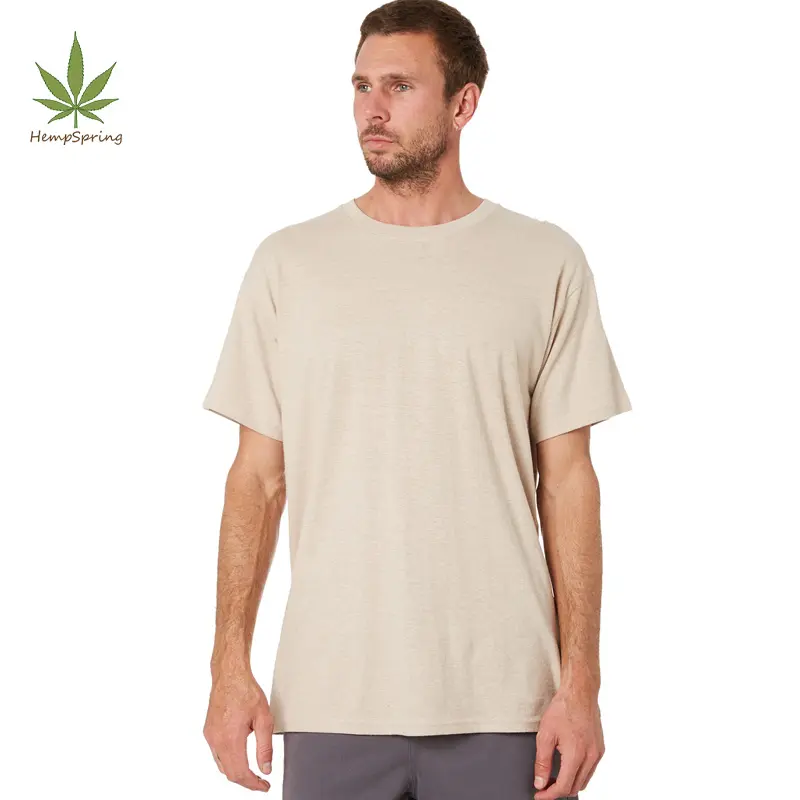 men's t shirt Wholesales 100% Hemp tshirt China Blank Round crewneck hemp clothes hemp t-shirt sustainable tee