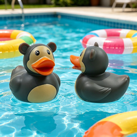 Prix de gros usine Jouet de bain flottant en vinyle PVC, motifs animaux de dessin animé, mini-canard en plastique, canard en caoutchouc singe pour bébés